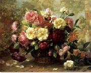 unknow artist Floral, beautiful classical still life of flowers.085 oil painting reproduction